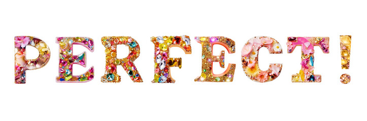 Naklejka premium Perfect! word png sticker glitter, transparent background