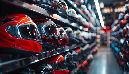 Motorcycle helmet shop