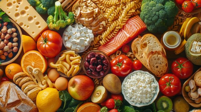 healthy eating balance, a banner featuring a variety of wholesome foods, artfully arranged to showcase the significance of balance and moderation in achieving successful weight loss