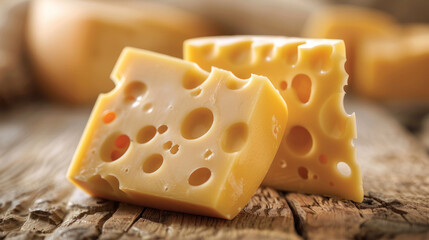 piece of cheese on wooden background