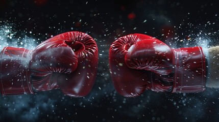 Powerful and Impactful Two Boxing Gloves Illustration, Symbolizing Strength, Determination, and Competitive Spirit