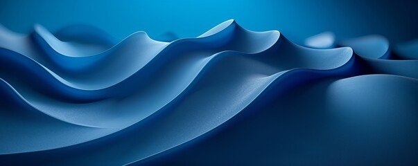 Fototapeta premium Abstract blue waves on a minimalist background creating a smooth and serene visual effect