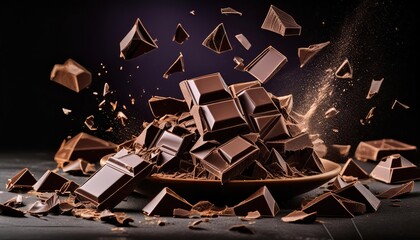 Exploding Dark Chocolate Bars in Motion