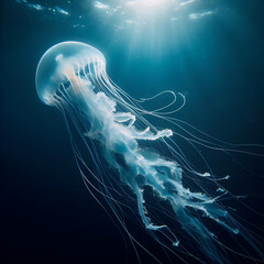 Fototapeta premium Medusa en las aguas del mar