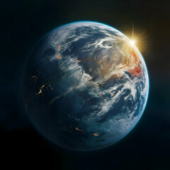 The planet itself is depicted in a stunning, highly detailed