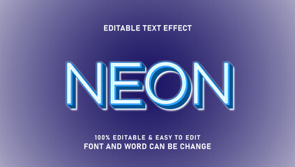 Neon effect text with editable modern 3d light style