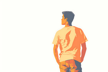 Obraz premium Minimalistic illustration of a man , capturing simplicity and elegance in modern design.