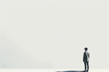 Obraz premium Minimalistic illustration of a man , capturing simplicity and elegance in modern design.
