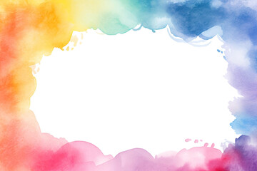Fototapeta premium PNG Rainbow watercolor border nature backgrounds creativity.