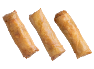 Set of fried spring roll isolated on transparent background. Chinese food