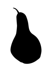 Pear drawing hand painted with ink brush. Png clipart isolated on transparent background