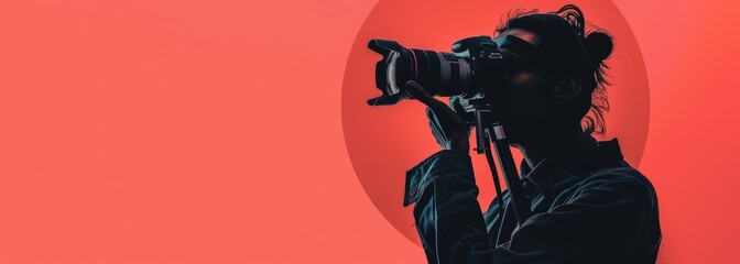 A photo of a photographer holding a camera AIGZ01