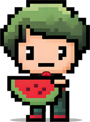 Fototapeta premium a boy and a watermelon