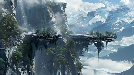 Fototapeta premium illustration, anime, background, beautiful, fantasy, wallpaper, japanese, light, cloud, sky, cartoon, manga, artwork, japan, nature, landscape, colourful, scenery, drawing, person, beauty, design, gir