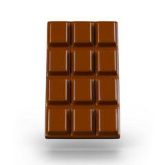 Realistic bar of chocolate on white background. Classic cocoa sweets