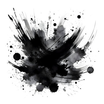 recommend clip art: Abstract black in splash, paint, brush strokes, isolated , Japanese style with Generative AI.