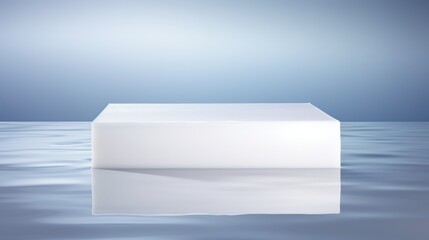 White soap bar on gradient backdrop with mirrored reflection for a clean and polished look