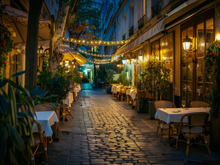 Fototapeta premium fancy restaurant terrace in the center of Paris