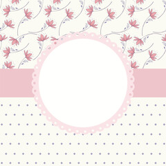 Vintage Frame with Floral Flowers Vector Illustration stock illustration background