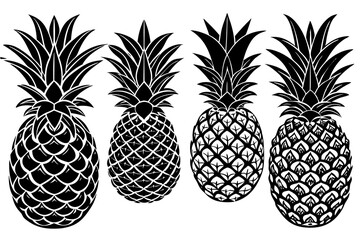 Black Pinapple photo on white background