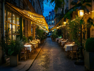 Fototapeta premium fancy restaurant terrace in the center of Paris