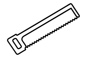 Hand saw on white background outline vector