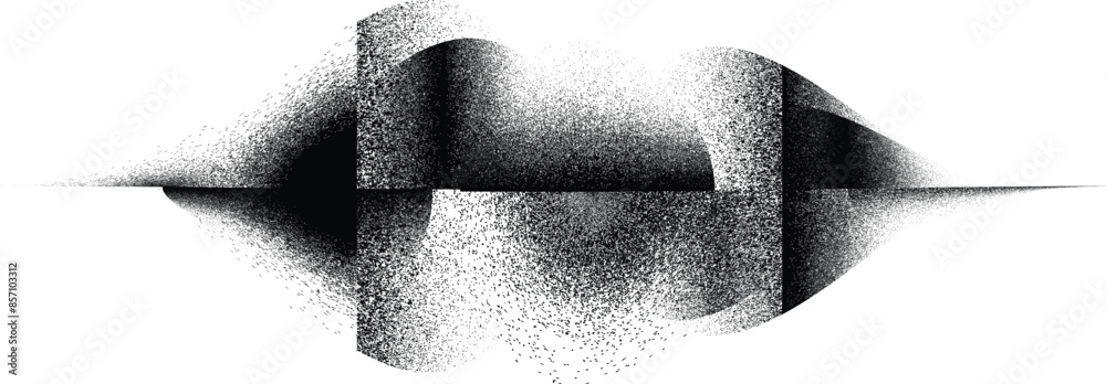 Aufkleber glitch distorted grange shape . noise grungy logo . trendy defect error shapes . glitched frame .gru