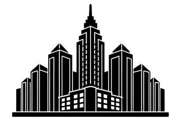 Vector city building silhouette design