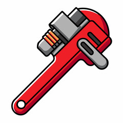 Pipe wrench vector illustration on white background