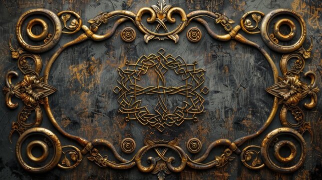 vintage celtic design, weathered backdrop adorned with elegant celtic motifs, offering a vintage aesthetic embellished with intricate details