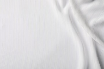 Fototapeta premium Texture of white striped fabric as background, top view