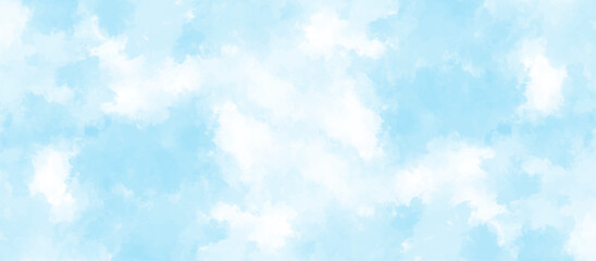 Blue sky with cloud .Beautiful blue sky with white clouds .bright cloud cover in the sun calm clear winter air background .gradient light white background.	