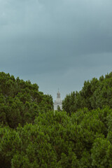 time clouds over the city in  Portugal 