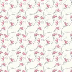 Fototapeta premium Vector seamless pattern with hand drawn floral elements.