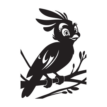 recommend clip art: cockatoo Silhouette vector style, white background