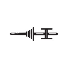Gym icon. Vector different dumbbells.Black mark design. Dumbbell concept. Sports silhouette icon . trendy flat style.