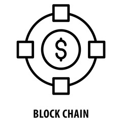 Block Chain Icon simple and easy to edit for your design elements