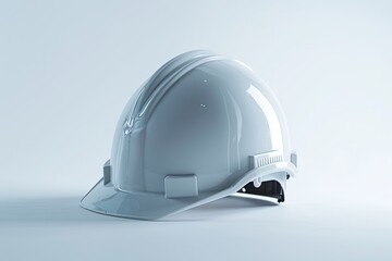 Fototapeta premium Professional photography of white construction protection helmet on isolated white background
