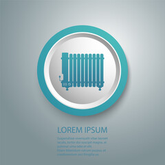 Electric heater vector icon in flat