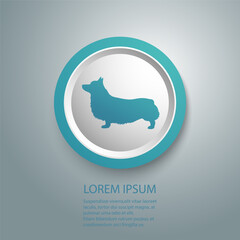 Dog corgi icon in flat. Vector illustration