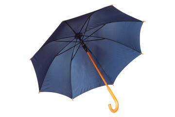 umbrella cane with wooden handle isolated from background