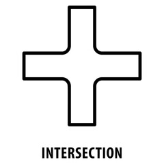 intersection Icon simple and easy to edit for your design elements