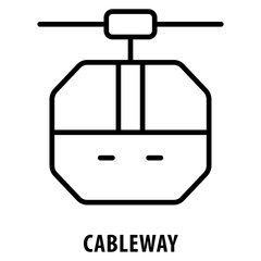 Cableway Icon simple and easy to edit for your design elements