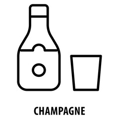 Champagne Icon simple and easy to edit for your design elements