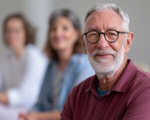 An elderly person joining a community group and socializing with peers focusing on building social connections and networks to enjoy a fulfilling retirement