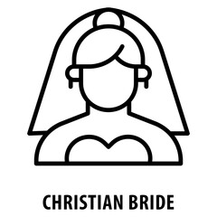 Christian Bride Icon simple and easy to edit for your design elements