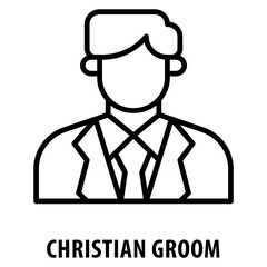 Christian Groom Icon simple and easy to edit for your design elements