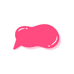 pink speech bubble icon isolated on white