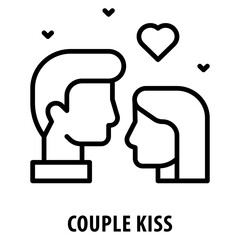Couple Kiss Icon simple and easy to edit for your design elements