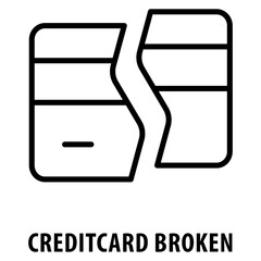 Creditcard Broken Icon simple and easy to edit for your design elements